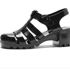 American Apparel Black Jelly Sandals w/ Heel